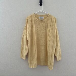 Knit Street Vintage Butter Yellow Sweater - Grandmacore Cottagecore Cozy - S